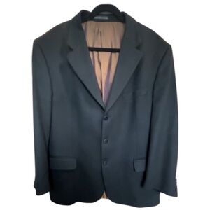 Pure Cashmere Black 3-Button Blazer Jacket Size 48 Made in Canada